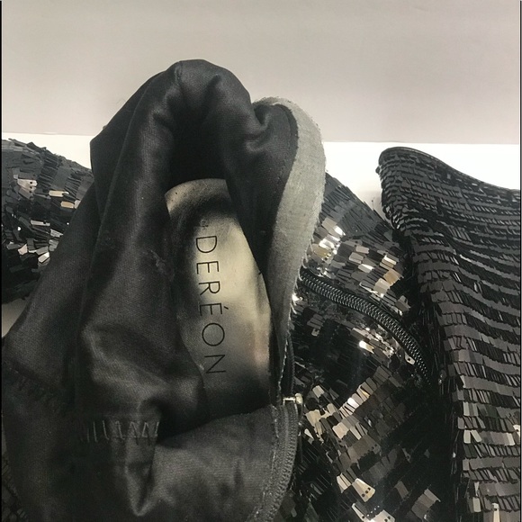 Dereon Wild Beyoncé Black Sequins Thigh High Platform Boots - Picture 11 of 13
